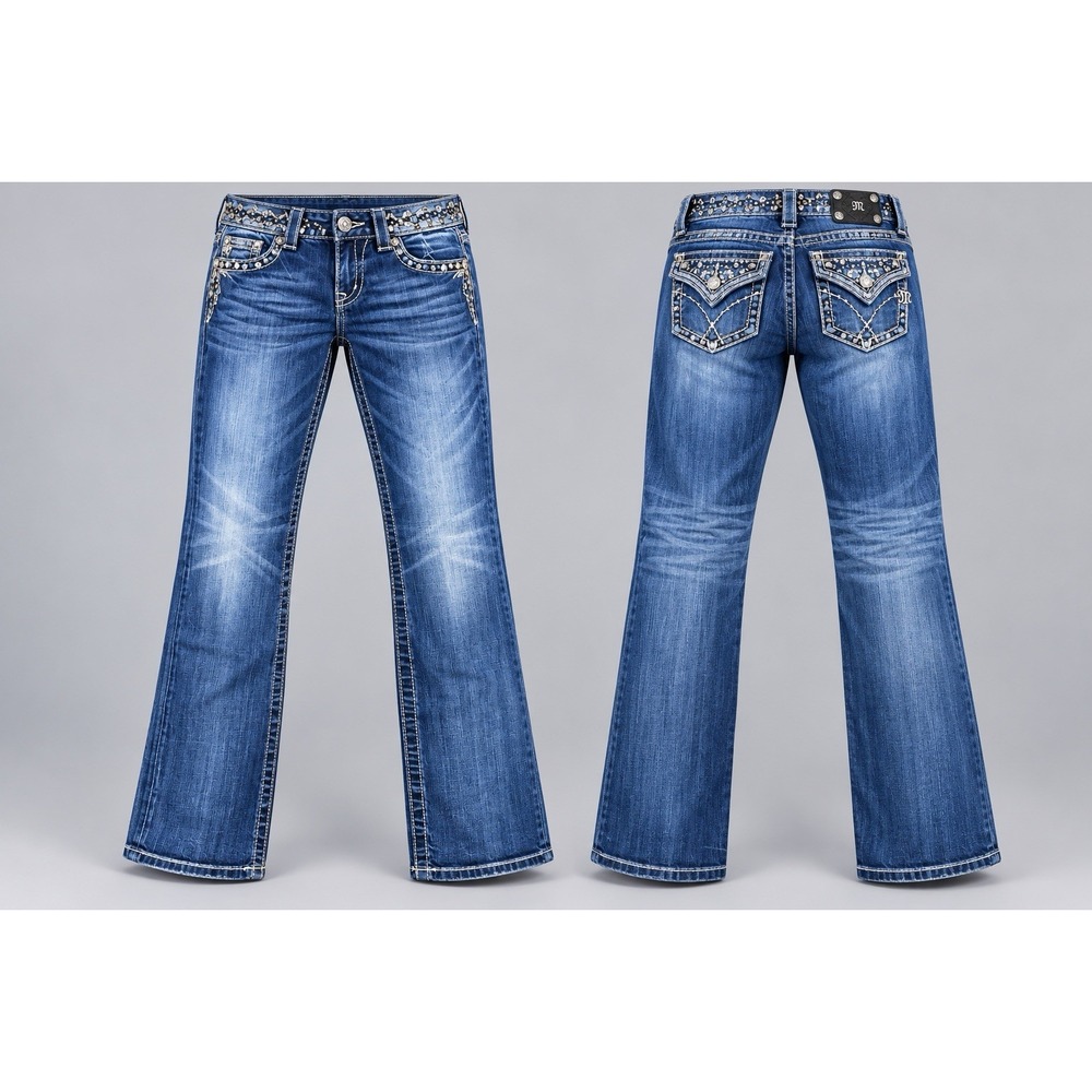 Miss Me jeans Womens 28x33 sig boot jp42885 embroidered y2K western rhinestones